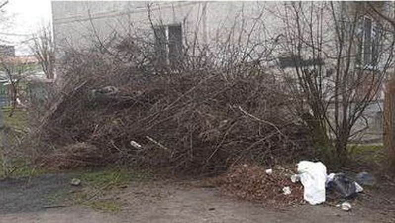 У Луцьку комунальники залишили після себе гору сміття.ФОТО