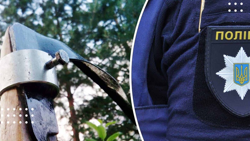 Кувалдою пошкодив авто поліції і погрожував косою: на Волині затримали чоловіка