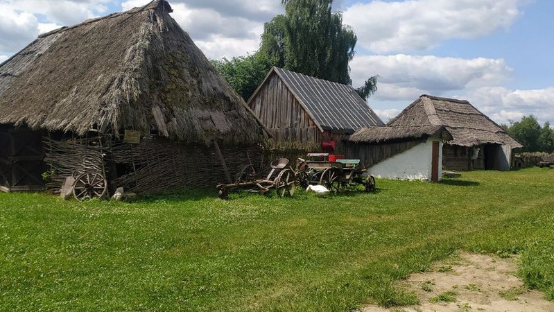 У музеї-скансені на Волині перекривають дах двохсотлітньої хати за старовинною технологією