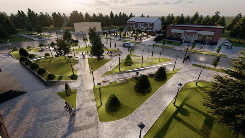 Студент ЛНТУ розробив проєкт реконструкції центральної площі Любешова. ФОТО