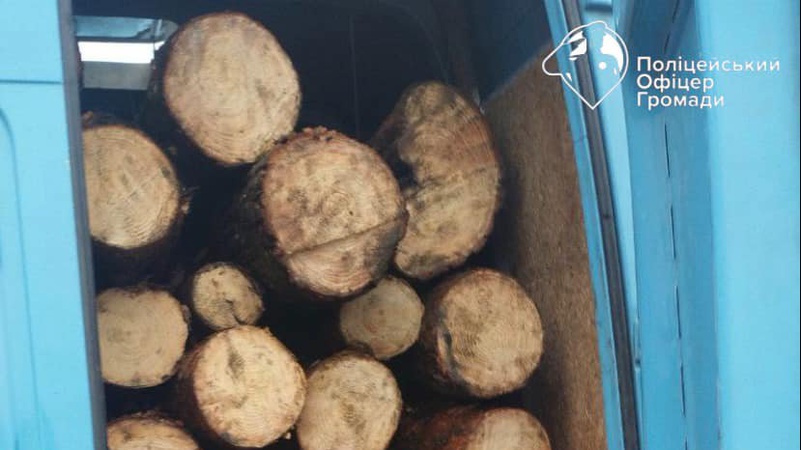 На Волині затримали автомобіль із краденою деревиною