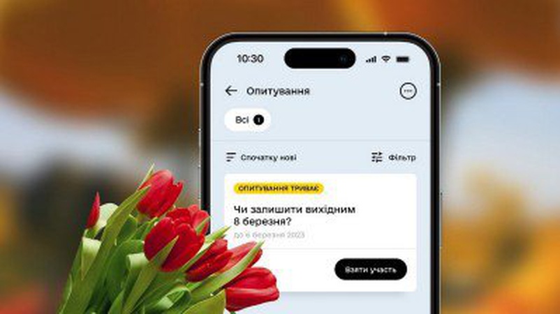 Рекордна кількість українців проголосувала в «Дії» щодо 8 березня. Які результати