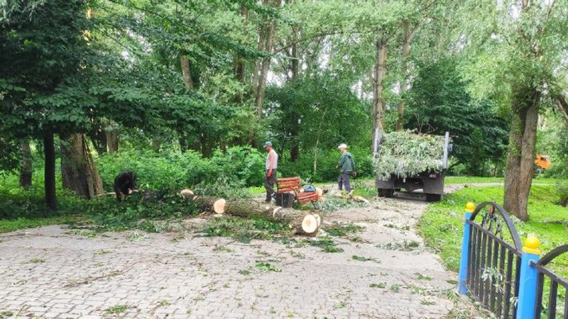 У громаді на Волині прибирають наслідки буревію