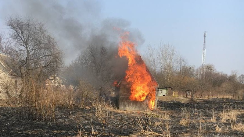На Волині невідомий підпалив траву і спалив дачний будинок