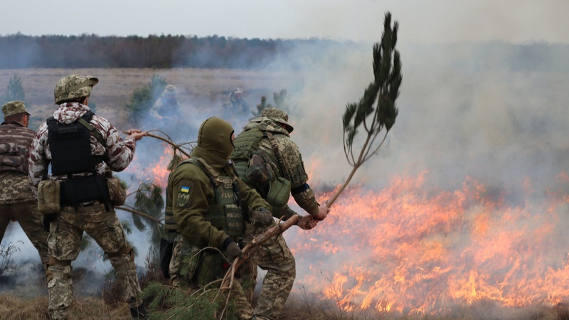 Волинські тероборонівці загасили пожежу в полі