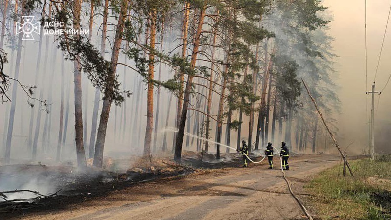 Майже 8 годин волинські рятувальники гасили ліс на Лиманщині після ворожих обстрілів