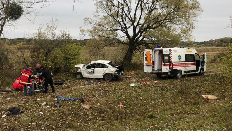 На Волині авто на великій швидкості злетіло з дороги та перекинулося