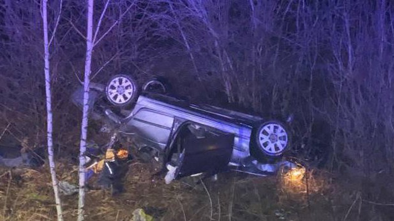 На Волині злетів з дороги і перекинувся легковик. ФОТО