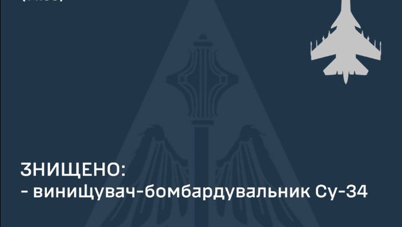 ЗСУ знищили ще один ворожий винищувач-бомбардувальник Су-34