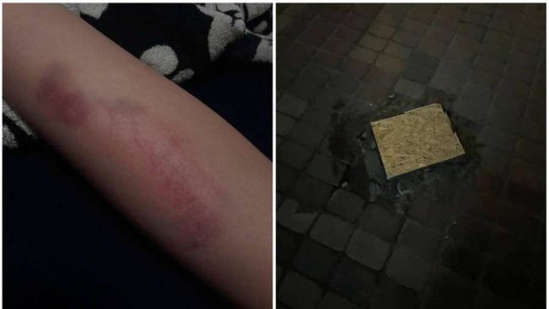 Провалля у центрі Луцька: у нього впала і травмувалася дитина. ВІДЕО