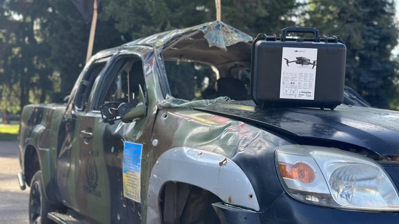 У Рожищі за зібрані біля зруйнованого авто кошти придбали квадрокоптер для 14 ОМБр