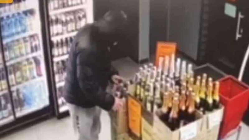 На Волині поцупили ящик шампанського з супермаркету. ВІДЕО