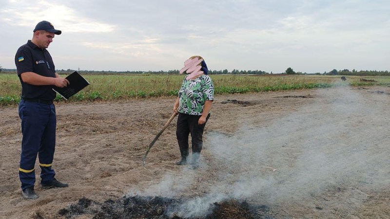 На Волині покарали жінку, яка в полі палила суху траву
