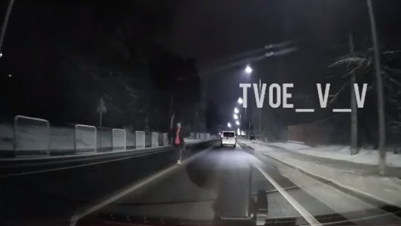 У Володимирі молодик розгулював посеред дороги. ВІДЕО