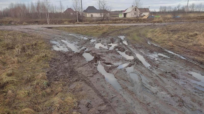 Одна із вулиць волинського селища потопає у болоті