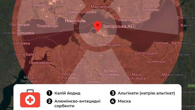 Це має бути в аптечках жителів 50-кілометрової зони навколо ЗАЕС – поради МОЗ