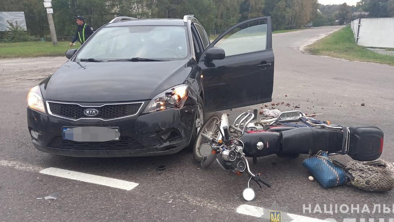 На Волині зіткнулись KIA то мотоцикл АЛЬФА