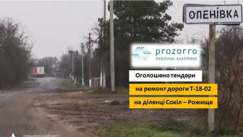 Відновлять 18 км дороги між селом Сокіл та містом Рожище