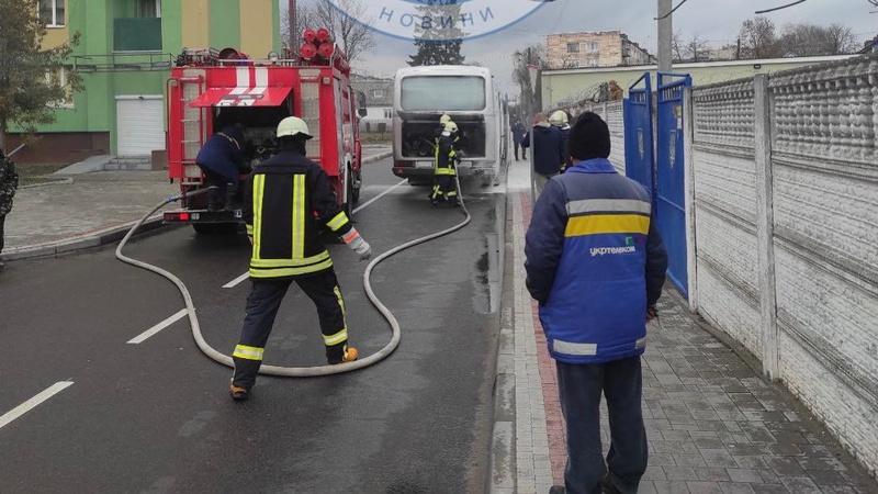 У Володимирі загорівся автобус