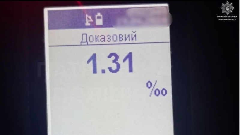 У Луцьку патрульні поліцейські зупинили п’яного порушника ПДР