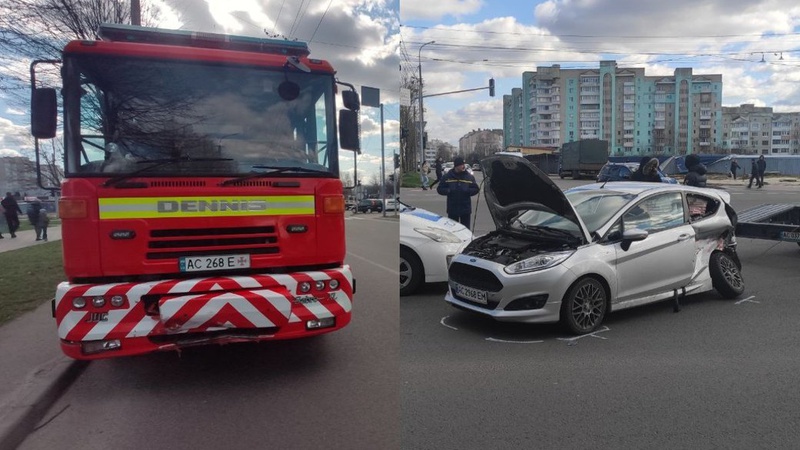 У Луцьку легковик зіштовхнувся з автомобілем рятувальників. ФОТО