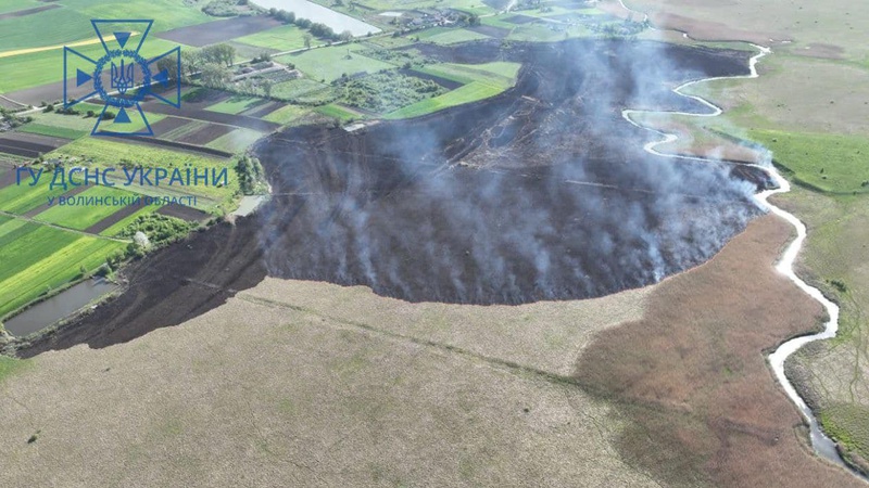 На Волині згоріло два гектари поля