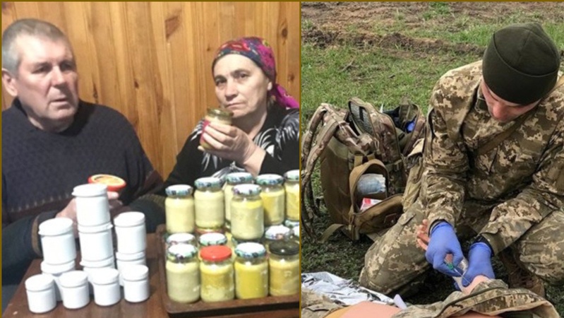 Гоїть рани та лікує опіки: пенсіонери з Волині виготовляють цілющу мазь для воїнів ЗСУ